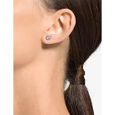 Swarovski Womens Silver Stilla Rhodium-plated And Crystal Stud Earrings In Metallic