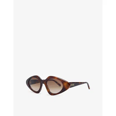 Loewe Womens Havana Triangle Slim Acetate Sunglasses In Brown