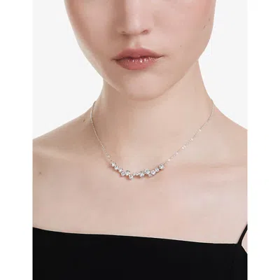 Swarovski Womens Silver Constella Rhodium-plated And Zirconia Pendant Necklace In Metallic