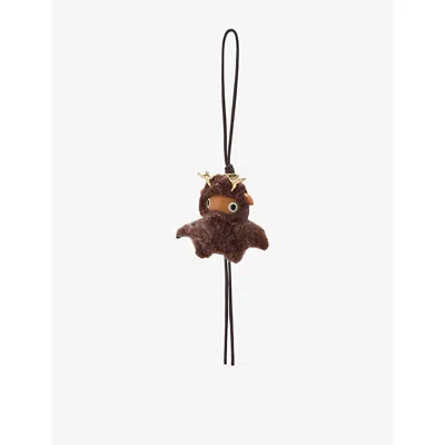Loewe Shearling Deer Puzz Bag Charm In Brown