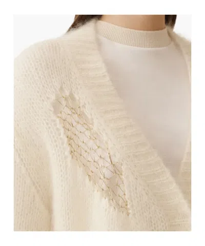 Fabiana Filippi Long-sleeved Cardigan In Neutral