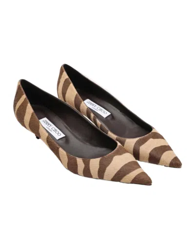 Jimmy Choo Animal Print Kitten Heel Pointed Toe Pumps In Multi