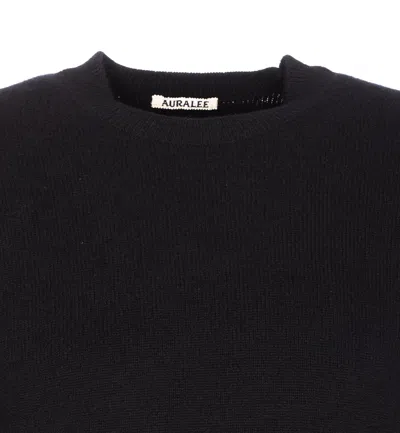 Auralee Baby Crewneck Sweater Long Sleeves In Black