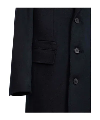 Zegna Blue Oasi Cashmere Overcoat With Bib In Blue