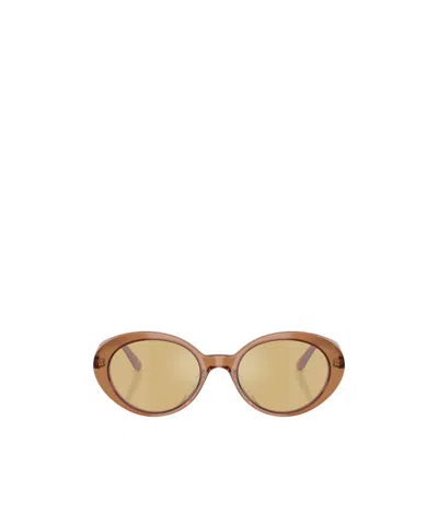 Oliver Peoples Lumar Oval Frame Sunglasses In Yellow