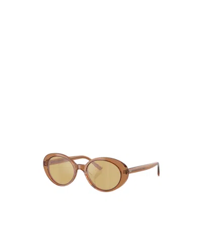 Oliver Peoples Lumar Oval Frame Sunglasses In Yellow