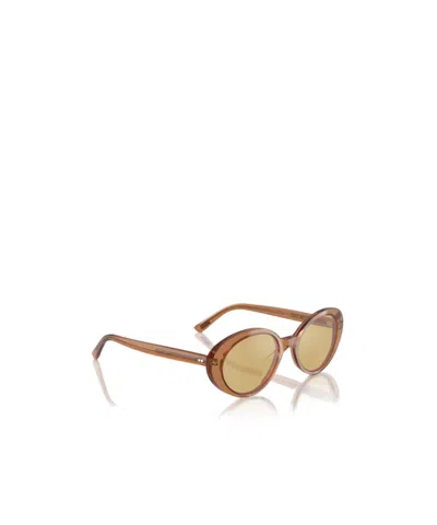 Oliver Peoples Lumar Oval Frame Sunglasses In Yellow