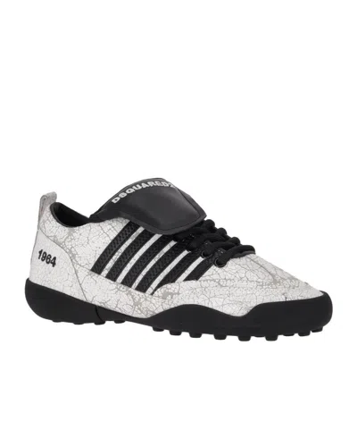 Dsquared2 Fold-over Tongue Soccer Sneakers In White