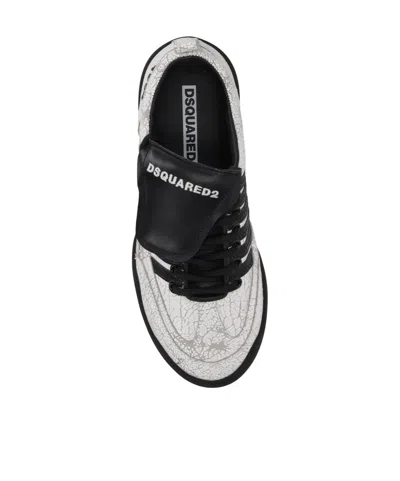 Dsquared2 Fold-over Tongue Soccer Sneakers In White