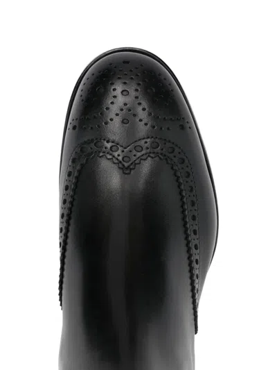 Santoni Round-toe Ankle Boots In Black