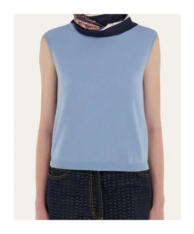 Ferragamo Water Lilies Print Silk Scarf In Multi