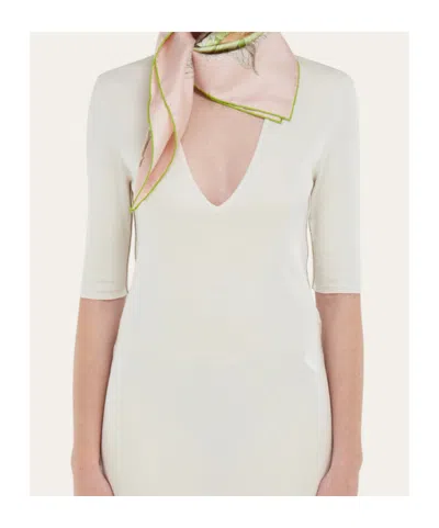 Ferragamo Sunflower Print Silk Scarf In Multi