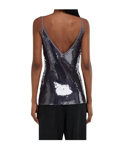 Ferragamo Sequined Vest In Gray