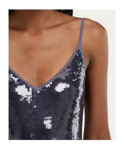 Ferragamo Sequined Vest In Gray