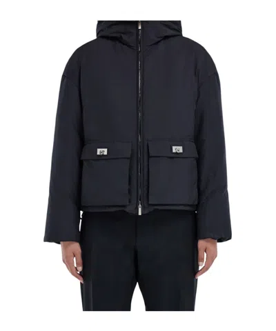 Ferragamo Padded Blouson In Blue