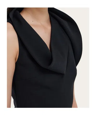 Ferragamo Asymmetric Neck Minidress In Blue