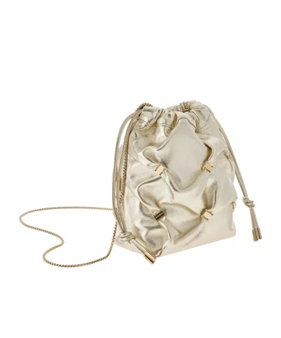 Ferragamo Mini Bucket Bag With Vara Bows In Blue