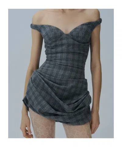 Magda Butrym Off-shoulder Bustier Dress In Multi