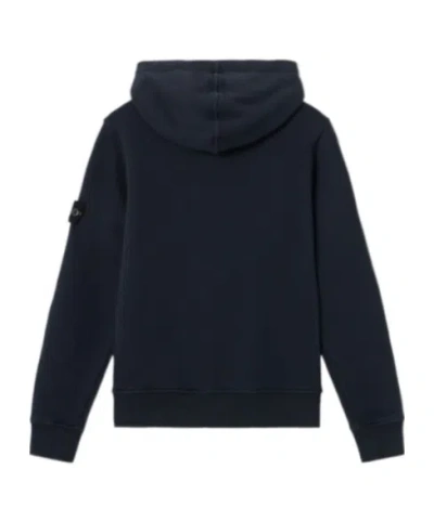 Stone Island Hooded Patch Top In Blue