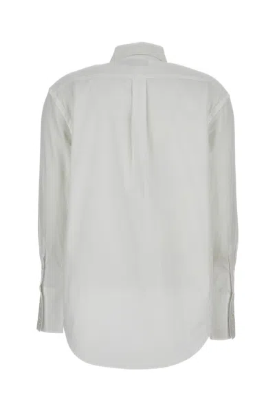 Polo Ralph Lauren Long-sleeved Curved Hem Shirt In Gray