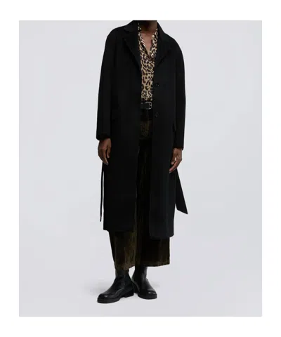 Aspesi Belted Coat In Black