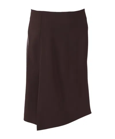 P.a.r.o.s.h Asymmetric Hem Design Skirt In Brown