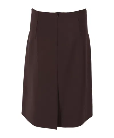 P.a.r.o.s.h Asymmetric Hem Design Skirt In Brown