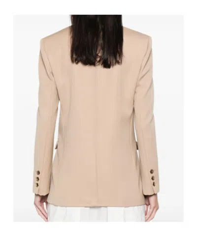 Elisabetta Franchi Double-breasted Buttoned Blazer In Neutral