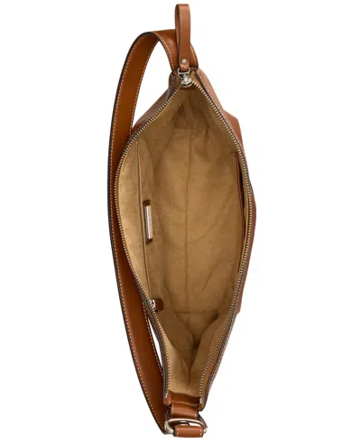 Ralph Lauren Smooth Leather Tasha Bucket Bag In Brown