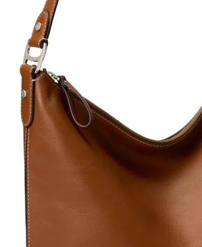 Ralph Lauren Smooth Leather Tasha Bucket Bag In Brown