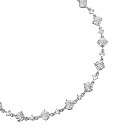 Steve Madden Faux Stone Strand Collar Necklace In Silver