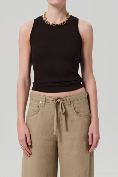 Citizen Of Humanity Isabel Rib Tank In Chocolate In Multi