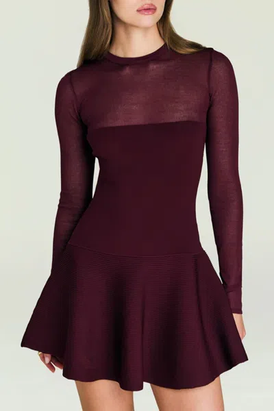 Ser.o.ya Joselyn Knit Mini Dress In Pinot
