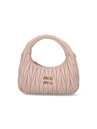 Miu Miu 'wander' Hobo Bag In Sand