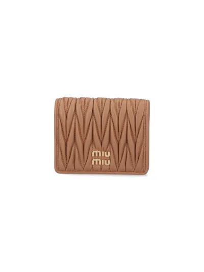 Miu Miu Matelassé Wallet In Brown