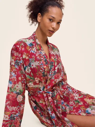 Papinelle Holly Floral Cotton Voile Maxi Robe In Pink