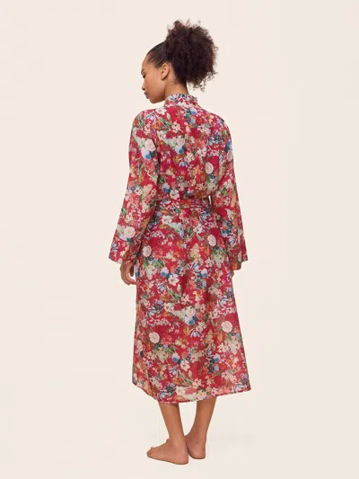 Papinelle Holly Floral Cotton Voile Maxi Robe In Pink