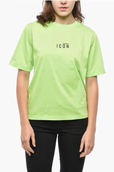 Dsquared2 Crew Neck Icon Cotton T-shirt In Green