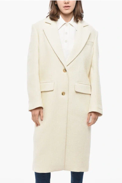 Margaux Lonnberg Corduroy Sharie Coat With Flap Pockets In Neutral