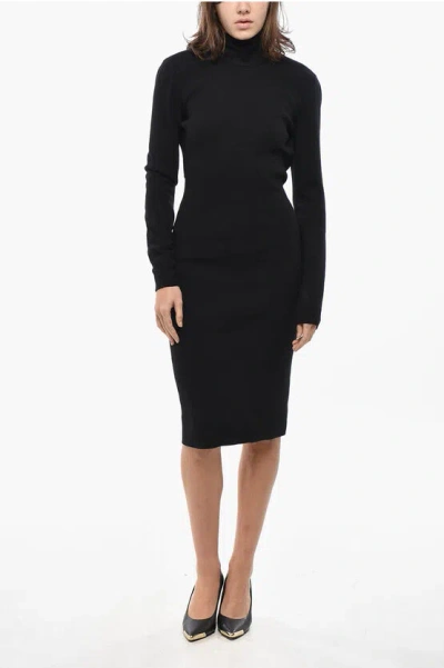 Givenchy Knitted Bare Back Dress With Knotted Details In Brown