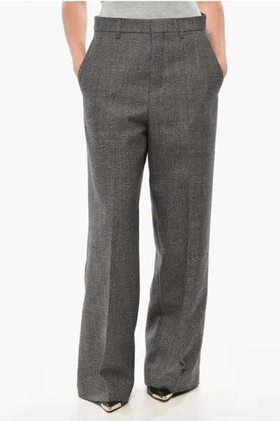 Ami Alexandre Mattiussi Virgin Wool Blend Wide Fit Pants In Gray