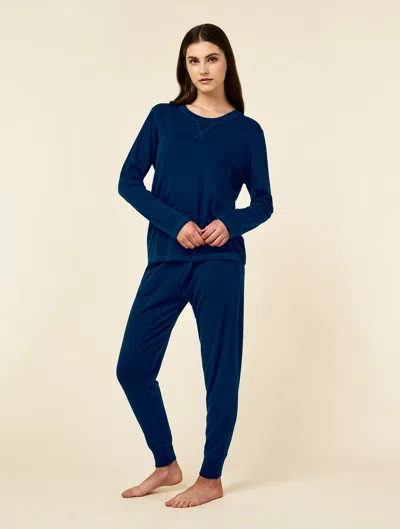 Papinelle Pia Long Sleeve Top & Jogger Set In Blue