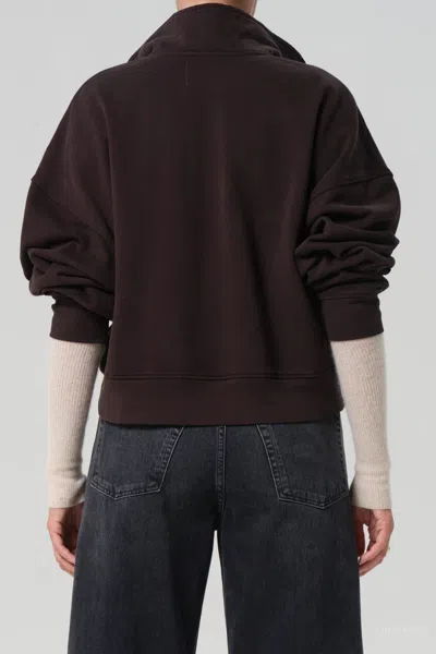 Citizen Of Humanity Mirelle Funnel Neck In Chocolate In Animal Print