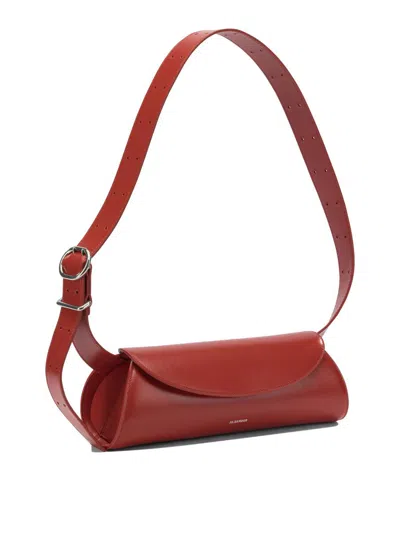 Jil Sander "cannolo" Small Shoulder Bag In Red
