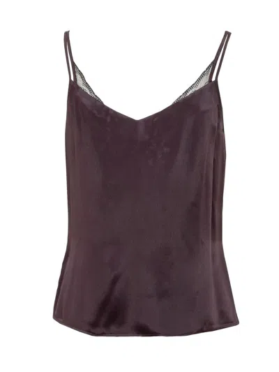Hugo Boss Boss Silk Top With Thin Straps In Purple