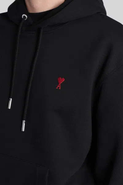 Ami Alexandre Mattiussi Ami Paris Ami De Coeur Navy Blue Hoodie In Black