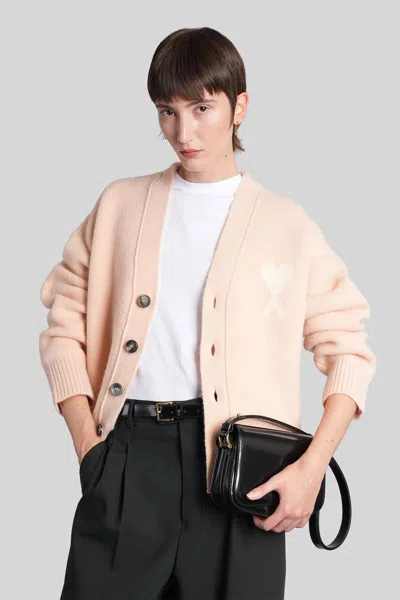 Ami Alexandre Mattiussi Ami Paris Cardigan In Pink
