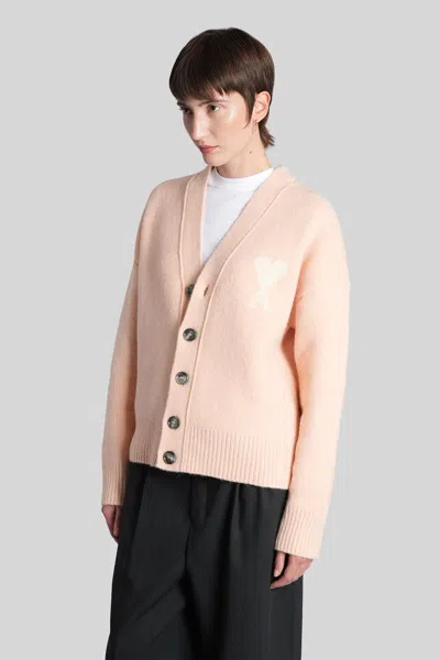 Ami Alexandre Mattiussi Ami Paris Cardigan In Pink