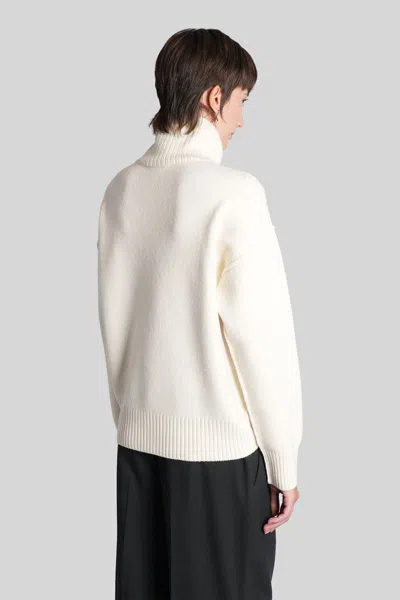 Ami Alexandre Mattiussi Oversized Intarsia-knit Wool Turtleneck Sweater In Neutral