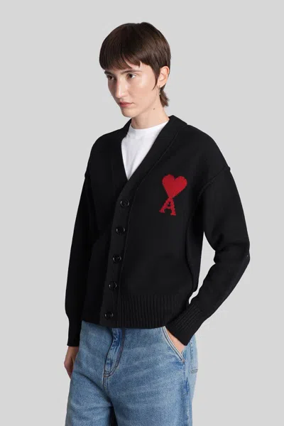 Ami Alexandre Mattiussi Ami Paris Cardigan In Black